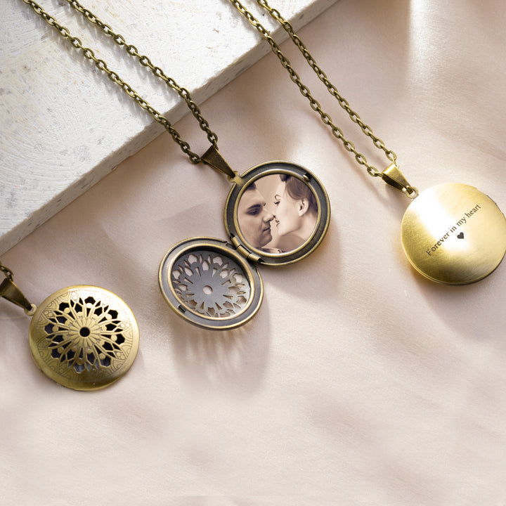 Vintage Medallion Photo Necklace Custom Picture Necklace