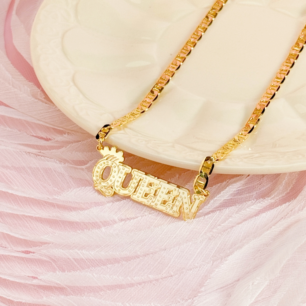 Mariner Chain Crown Name Necklace Custom Necklace