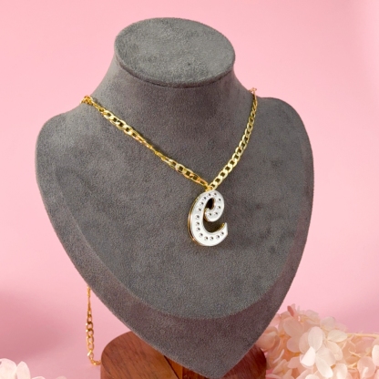 Double Plated Two Tone Gold Plated Personalized Custom Initial Necklace