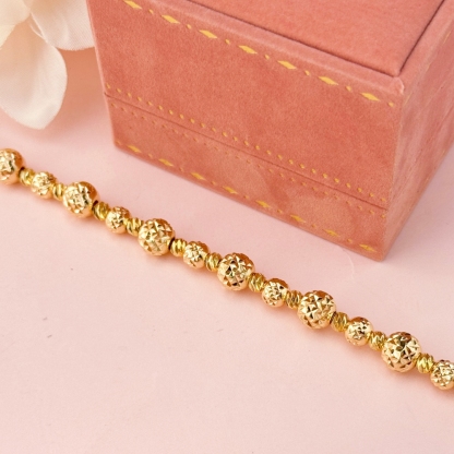 Bead Chain Diamond Cut Bracelet Gold Plated Bracelet