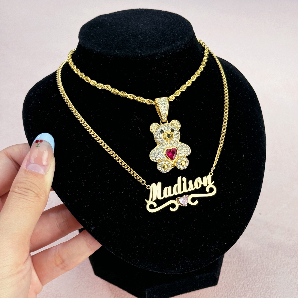 [Copy]U-Shaped Lock Chain Personalized Name Necklace And Initial Necklace Set