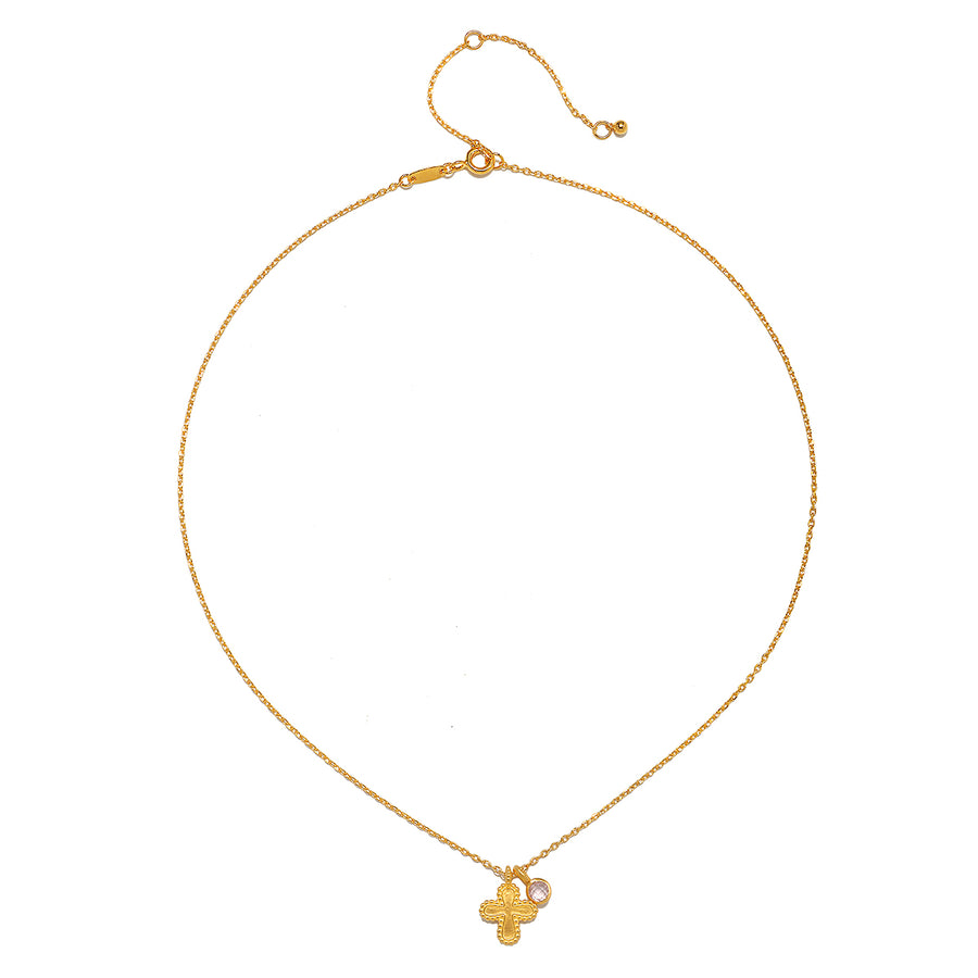 Empathetic Faith Rose Quartz Cross Necklace