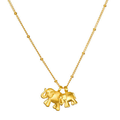 Elephant Love Gold Plated Necklace
