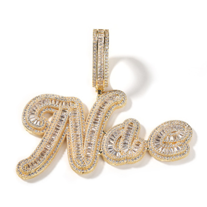Baguettes Chain 1-6 Letters Iced Out Hip Hop Style Custom Necklace
