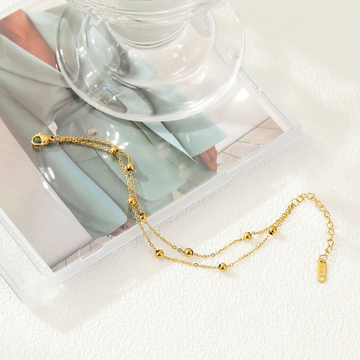 Stylish Double Bead Charm Bracelet Layer Bracelet