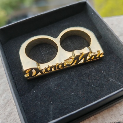 Two Finger Ring Personalized Gold Plated Double Name Ring