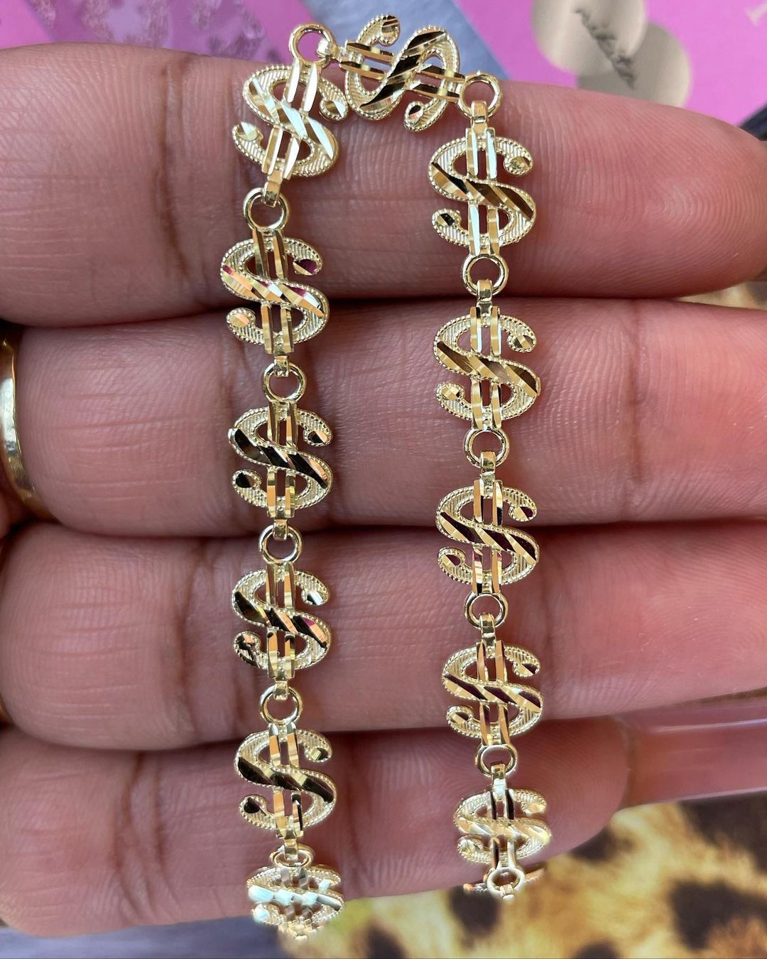 Dollar Sign Bracelet Gold Plated Nugget Bracelet