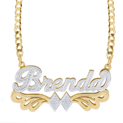Double Plated Custom Name Necklace Gold And Two Tone Name Necklace