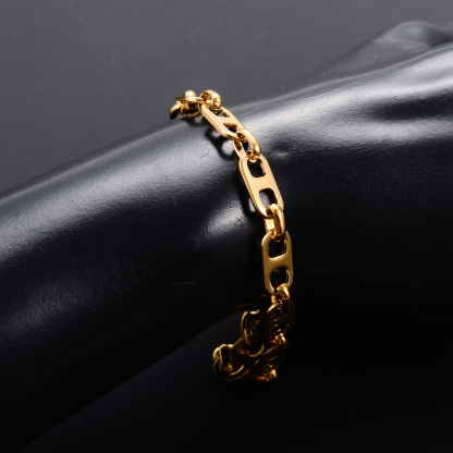 Puffed Link Mariner Bracelet