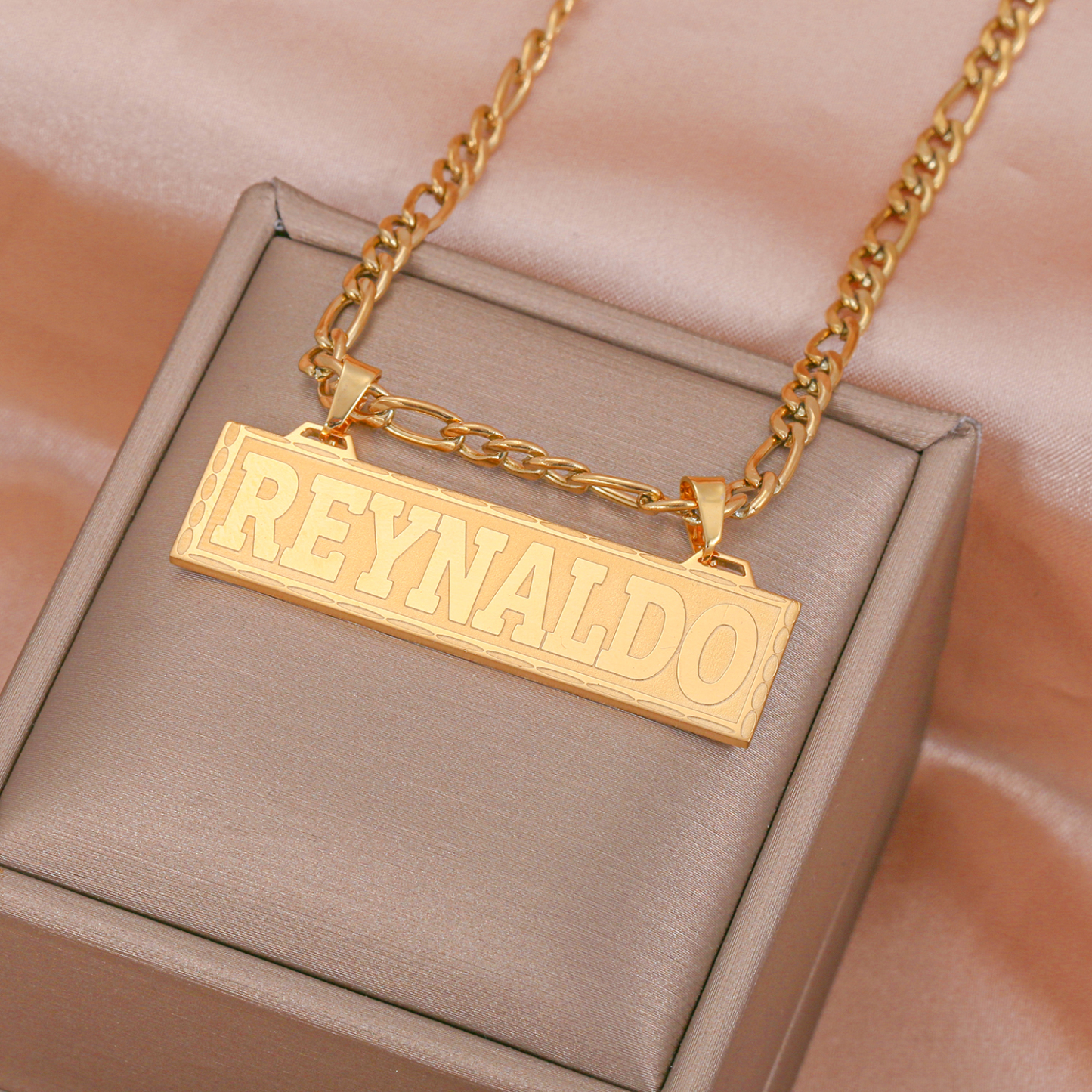 Gold Plated Bar Necklaces Custom Name Necklace