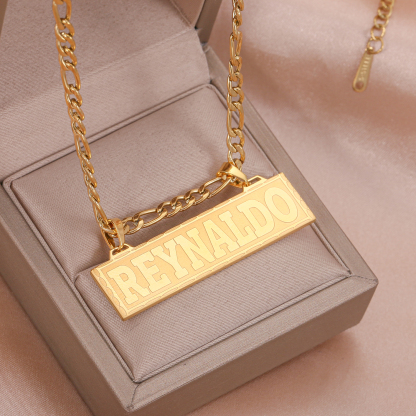 Gold Plated Bar Necklaces Custom Name Necklace 
