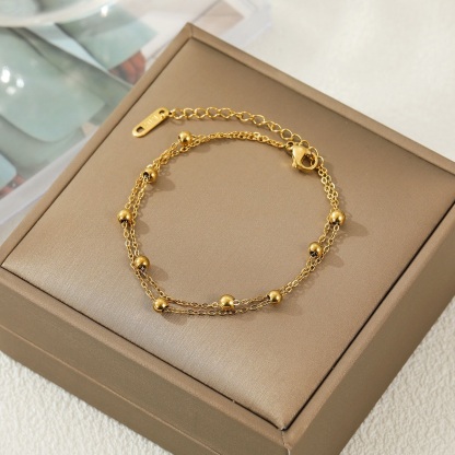 Stylish Double Bead Charm Bracelet Layer Bracelet
