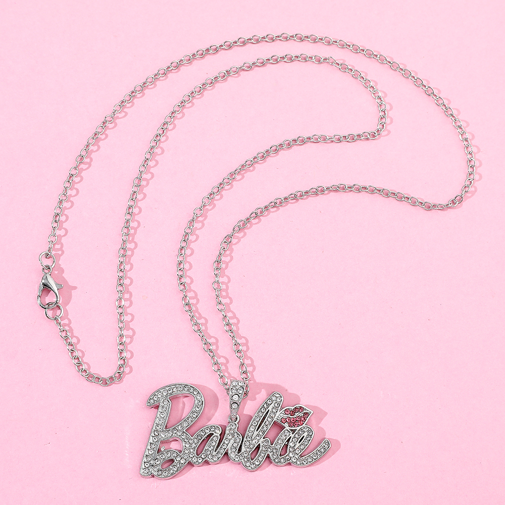 Zircon Inlay Hip Hop Lips Pendant Personalized Name Necklace