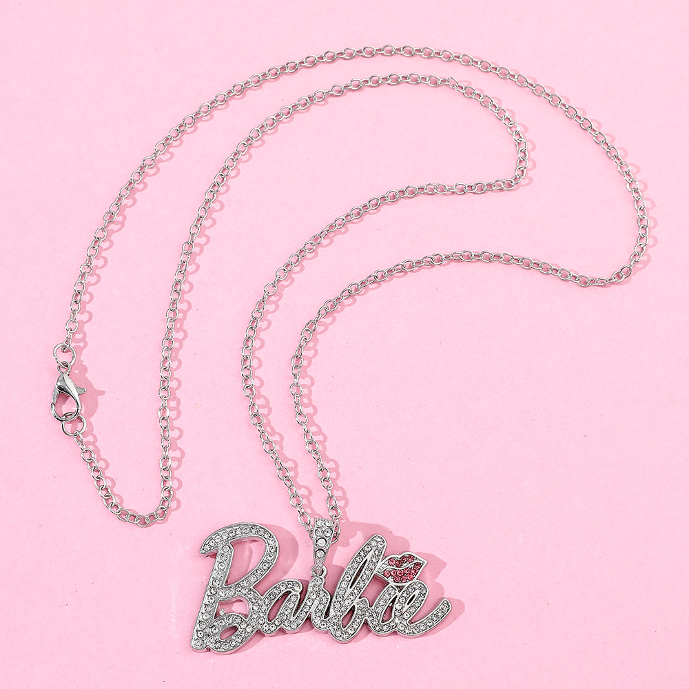 Zircon Inlay Hip Hop Lips Pendant Personalized Name Necklace