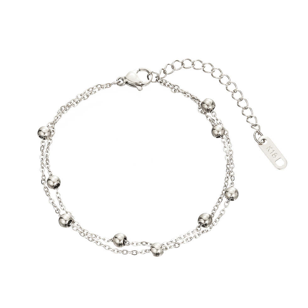 Stylish Double Bead Charm Bracelet Layer Bracelet