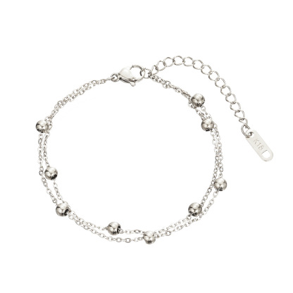 Stylish Double Bead Charm Bracelet Layer Bracelet