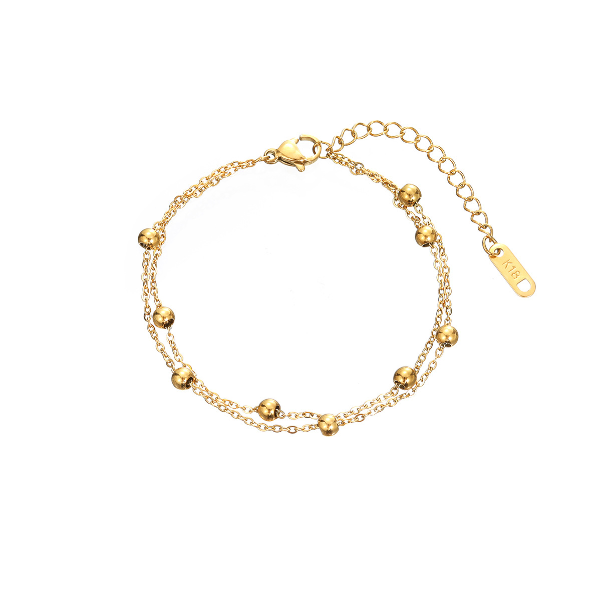 Stylish Double Bead Charm Bracelet Layer Bracelet