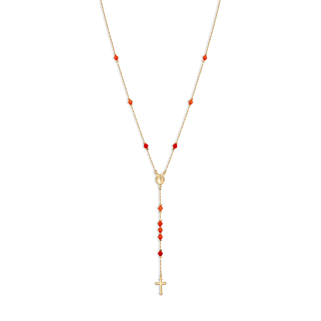 The Bold Red Rosary Necklace Cross Necklace