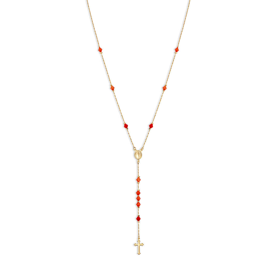 The Bold Red Rosary Necklace Cross Necklace