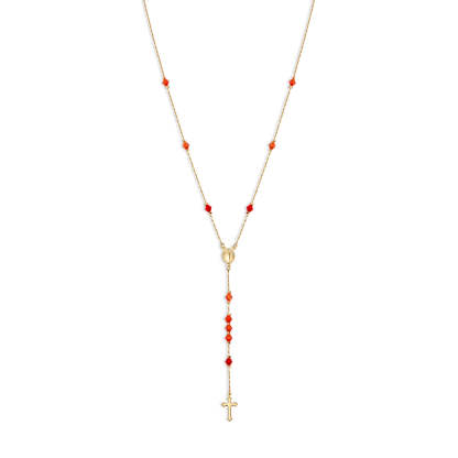 The Bold Red Rosary Necklace Cross Necklace