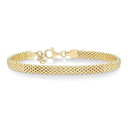 Gold Vintage Retro Mesh Link Bracelet Dainty Herringbone Chain Bracelet 