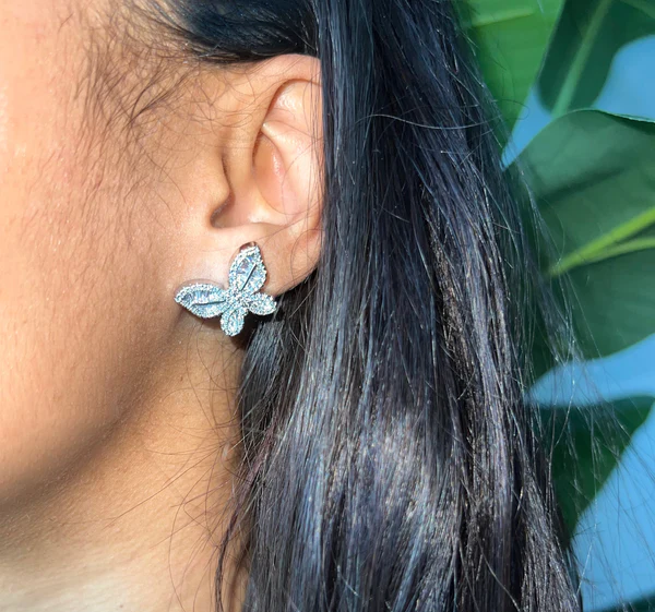 Butterfly Earrings Zircon Stud Earrings 