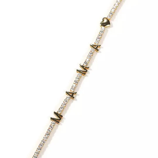 Shiny Personalized Custom Tennis Chain Name Bracelet