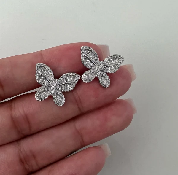 Butterfly Earrings Zircon Stud Earrings 