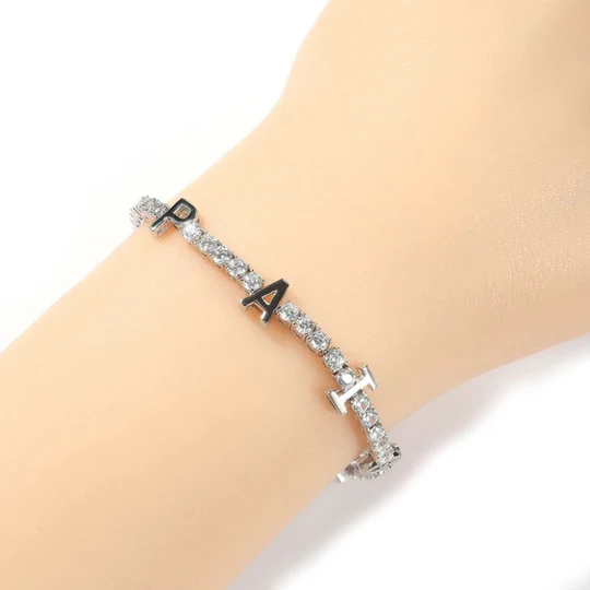 Shiny Personalized Custom Tennis Chain Name Bracelet
