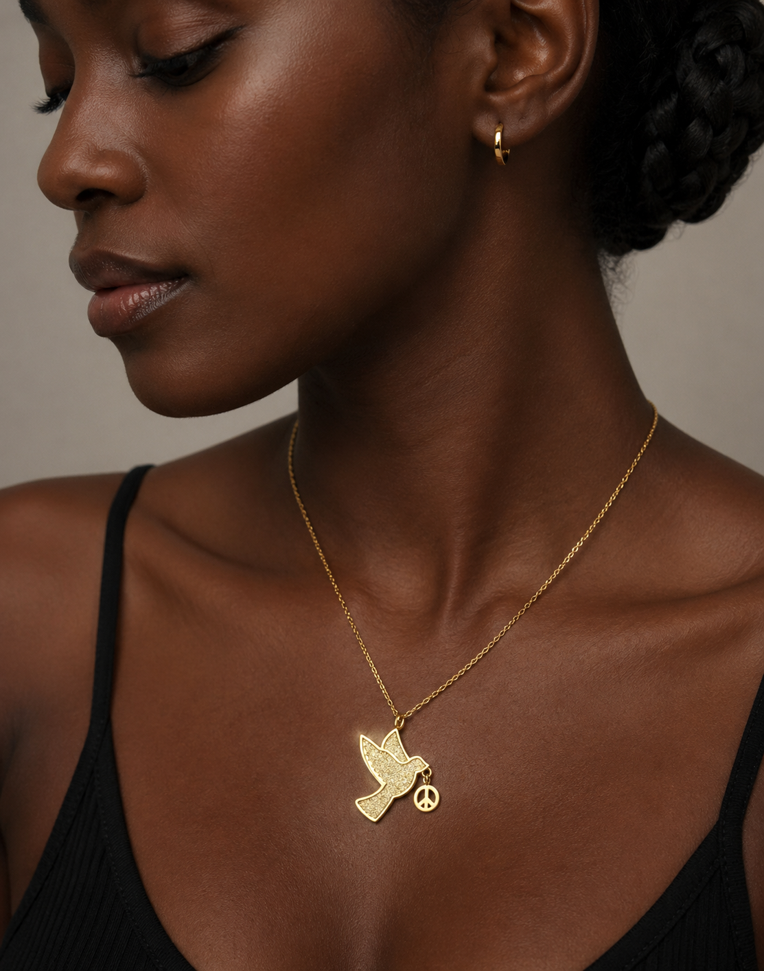 Gold Plated Peace Dove Necklace
