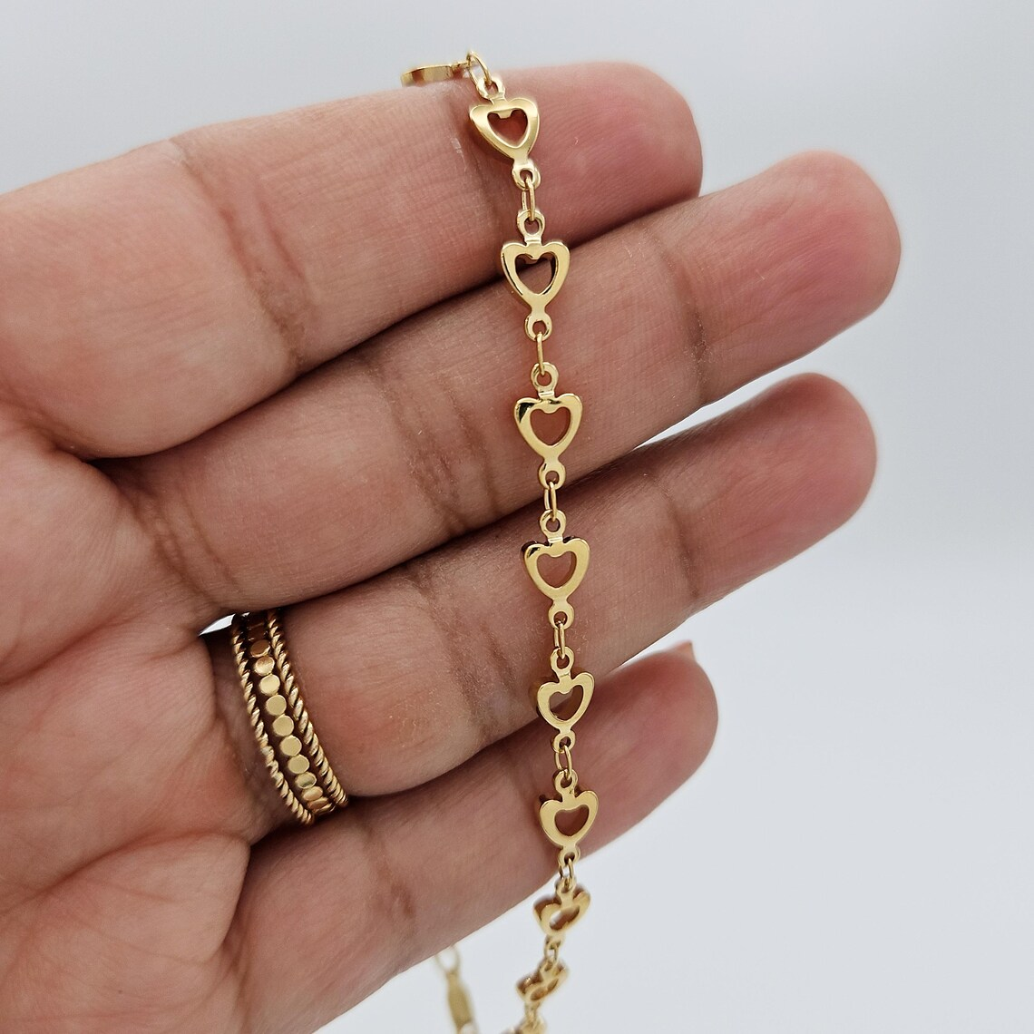 Minimalst Gold Plated Heart Anklet