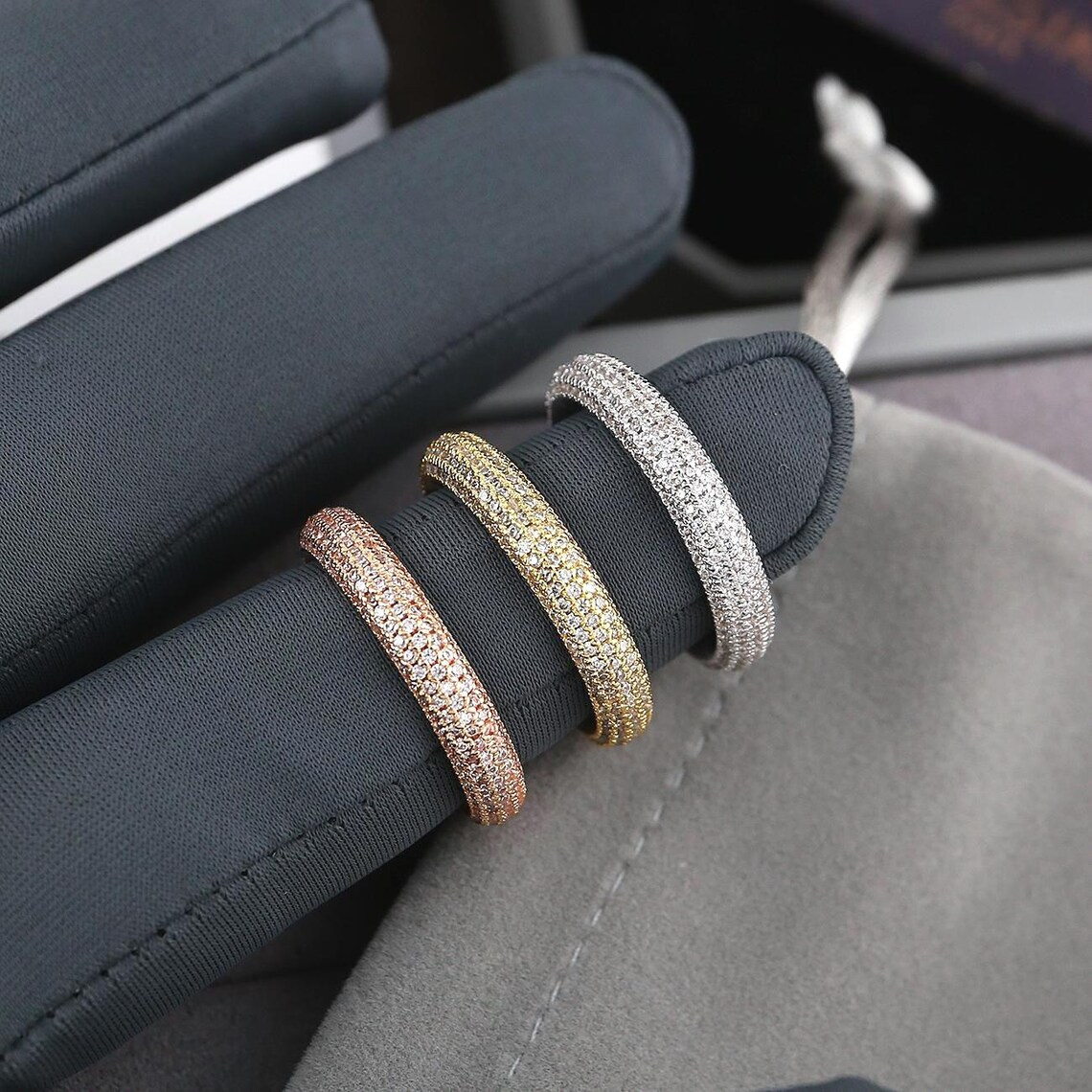 Vintage Iced Out Shiny Hip Hop Pure Ring