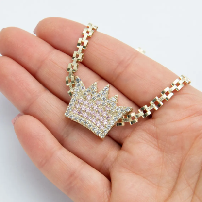 6.5mm Width RX Style Watch Band Link Chain Crown Pendant Bracelet