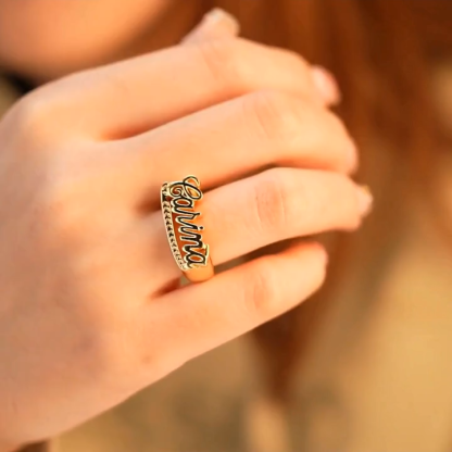 Gold Plated Personalized Customized Name Ring