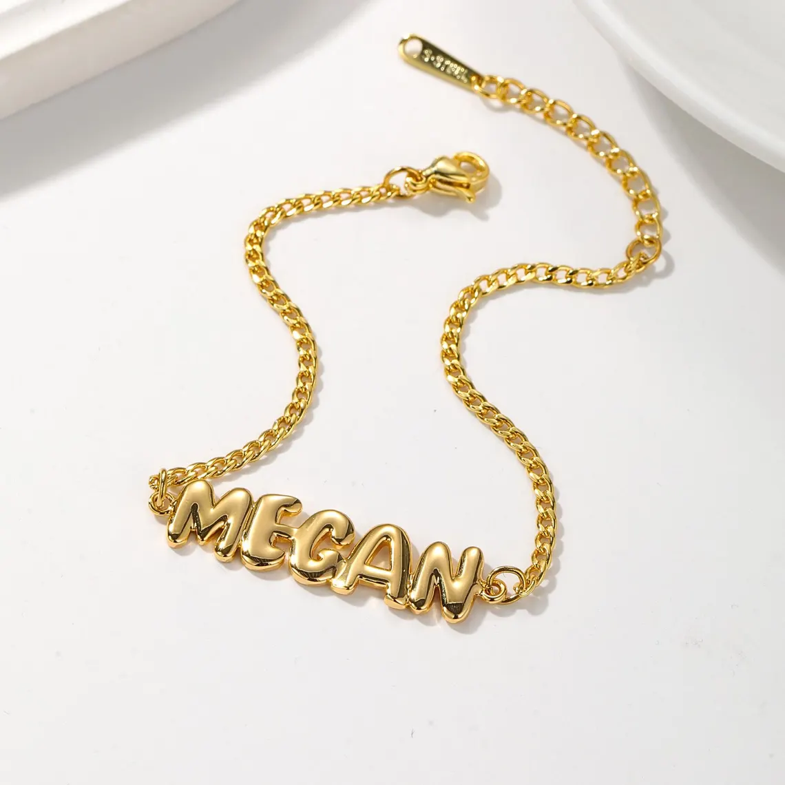 Personalized Cute Bubble Letter Name Bracelet