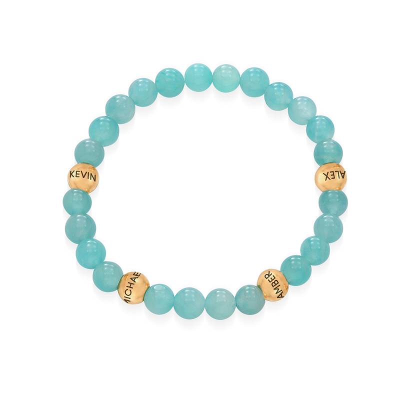 Blue Beads Personalzied 1-4 Name Bracelet