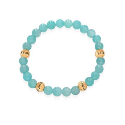 Blue Beads Personalzied 1-4 Name Bracelet