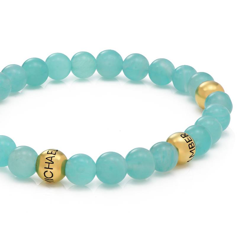 Blue Beads Personalzied 1-4 Name Bracelet