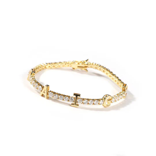 Shiny Personalized Custom Tennis Chain Name Bracelet