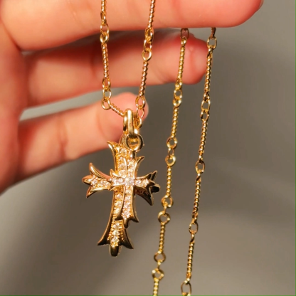 Intersecting Faiths Double Cross Me Necklace Christian Jewelry