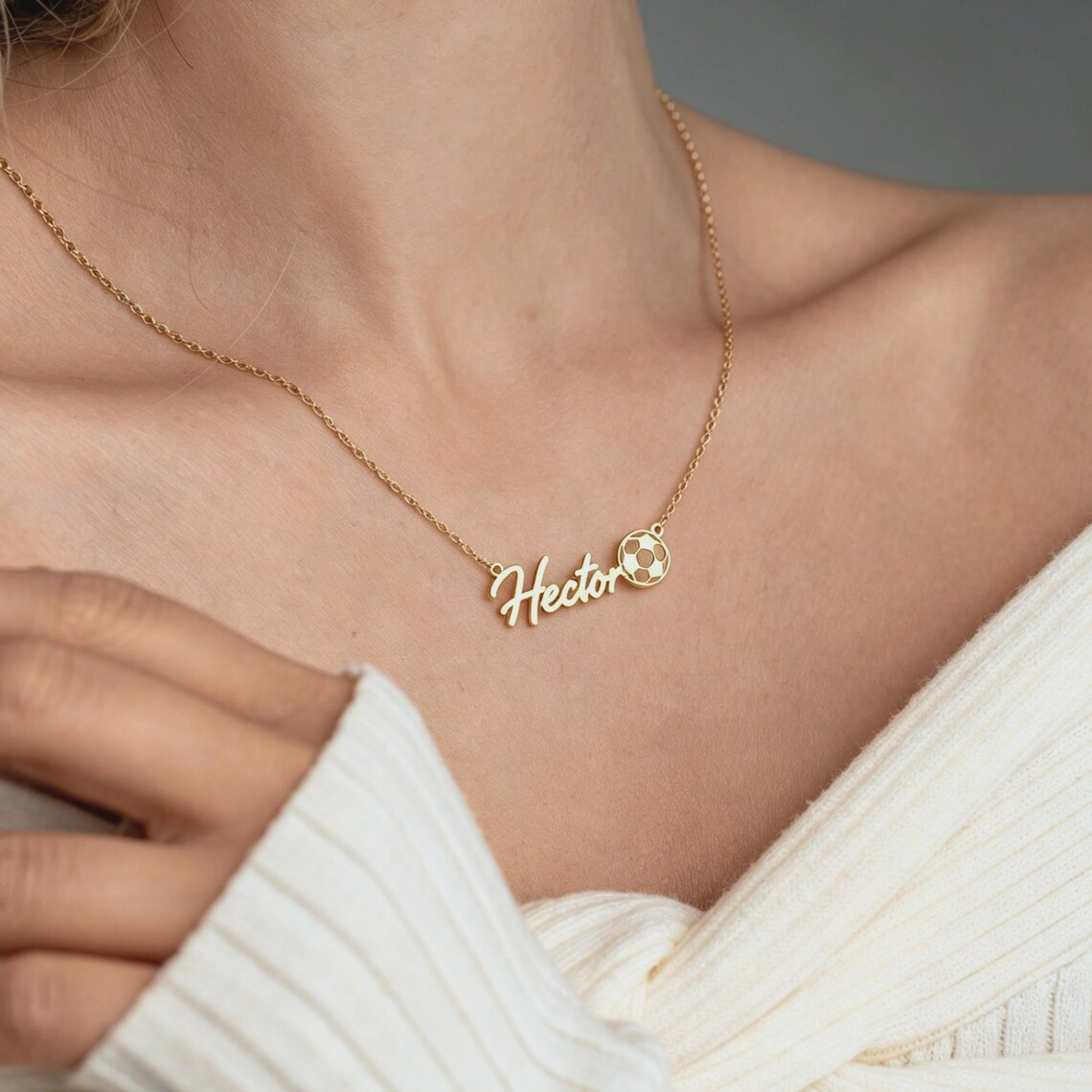 Custom FIFA Soccer Name Pendant Necklace Football Fan Jewelry
