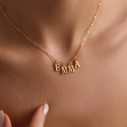 Custom Personalized Minimalist Initial Letters Pendant Name Necklace
