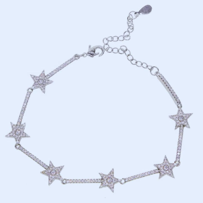 Women's Gold Star Bracelet with Zircon Stones