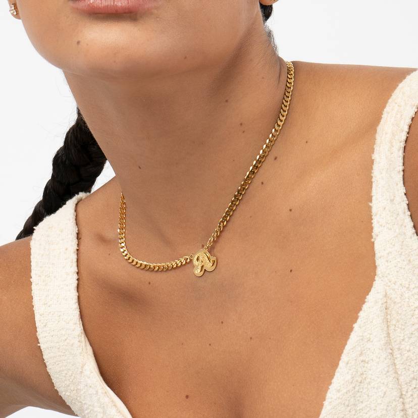 Personalized Double Plated Name Initials Necklace 