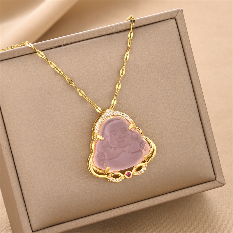 Delicate Zirconia Buddha Pendant Necklace