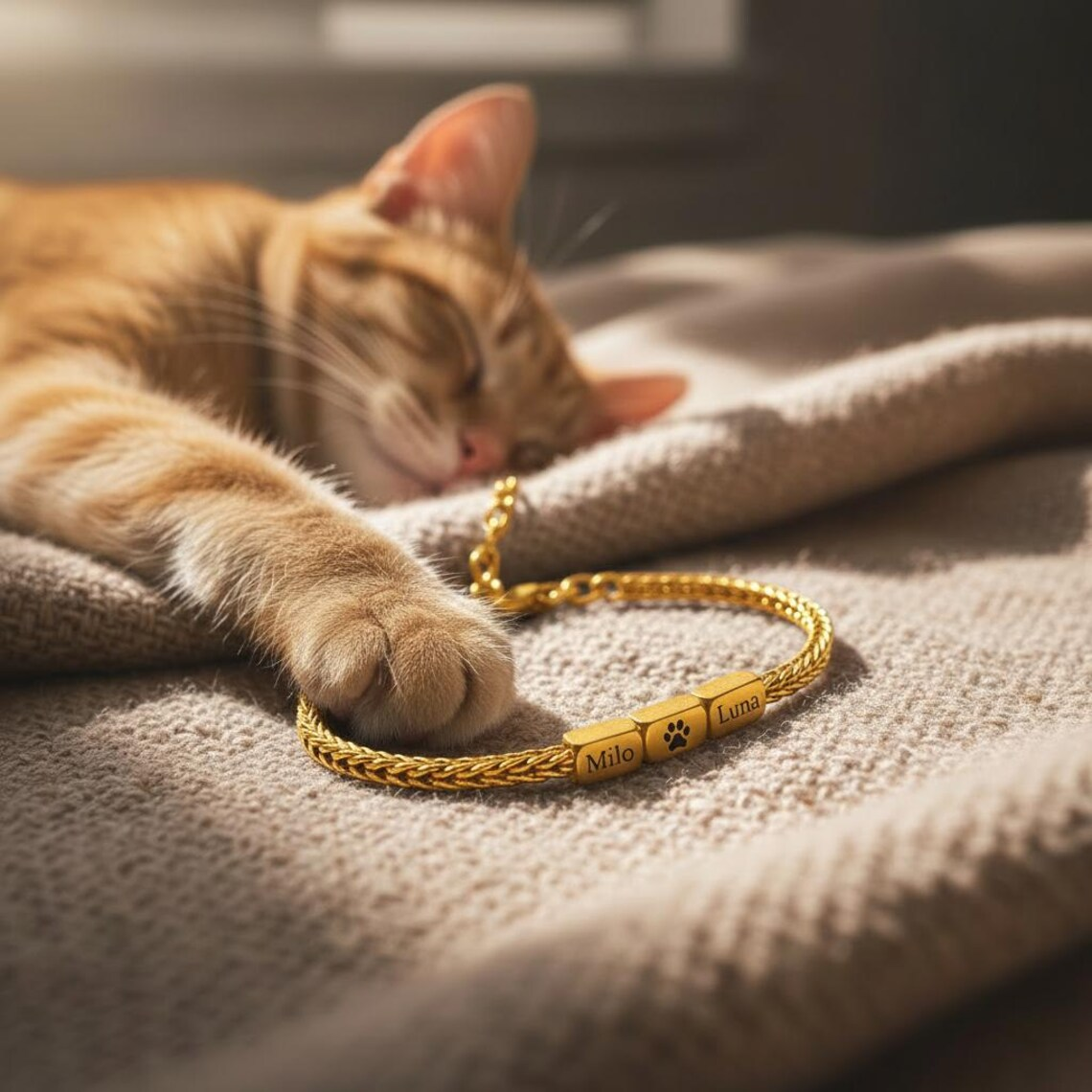 Personalized Pet Engraved Name Bracelet Dog & Cat Jewelry