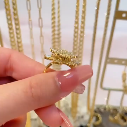Snowflake Rotating Ring Gold Plated Ring For Love