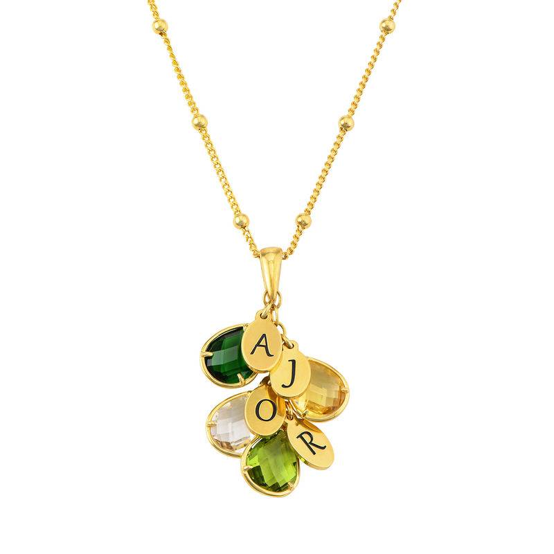 Grapes Birthstone Initials Drop Necklace Personalized Name Necklace