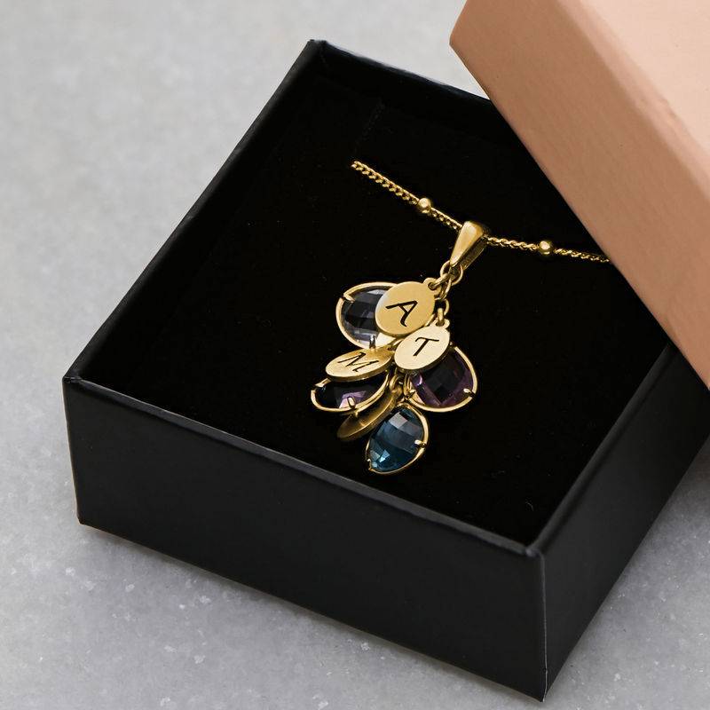 Grapes Birthstone Initials Drop Necklace Personalized Name Necklace