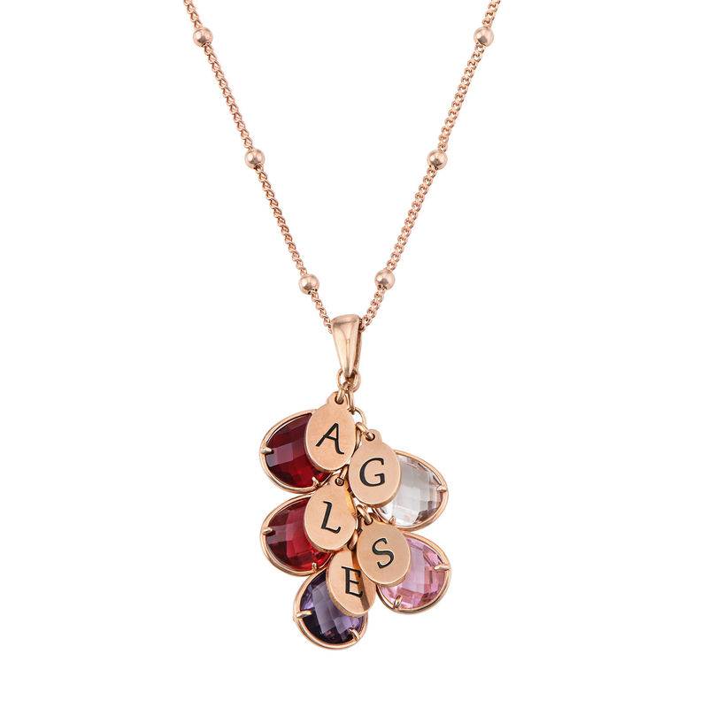Grapes Birthstone Initials Drop Necklace Personalized Name Necklace